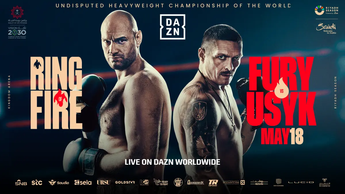 ▲近25年最盛大的重量級拳擊冠軍戰，「烈火擂台」福瑞對烏希克。(圖/DAZN提供)