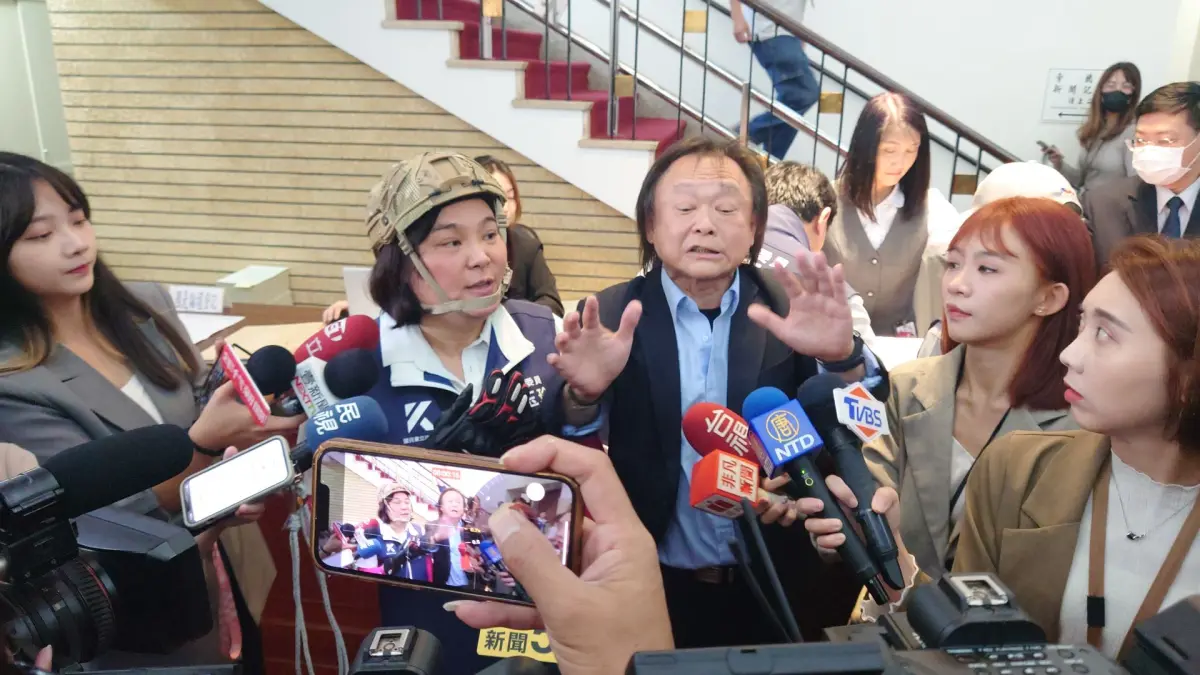 ▲陳玉珍穿黃金戰袍迎戰民進黨立委，與王世堅爆發口角。（圖／記者林調遜攝，2024.05.17）