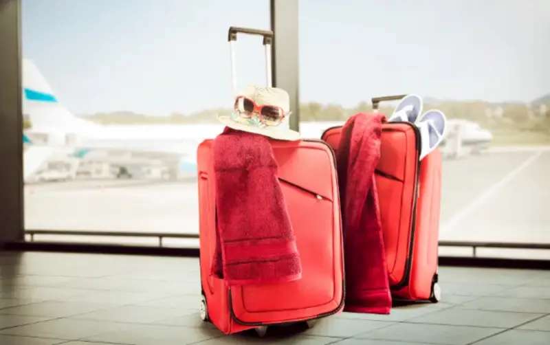 ▲近日一段聲稱「紅色行李箱會最先被裝運上飛機」的短片，在TikTok引發熱議，觀看次數破7600萬。示意圖。（圖／翻攝自紐約郵報）
