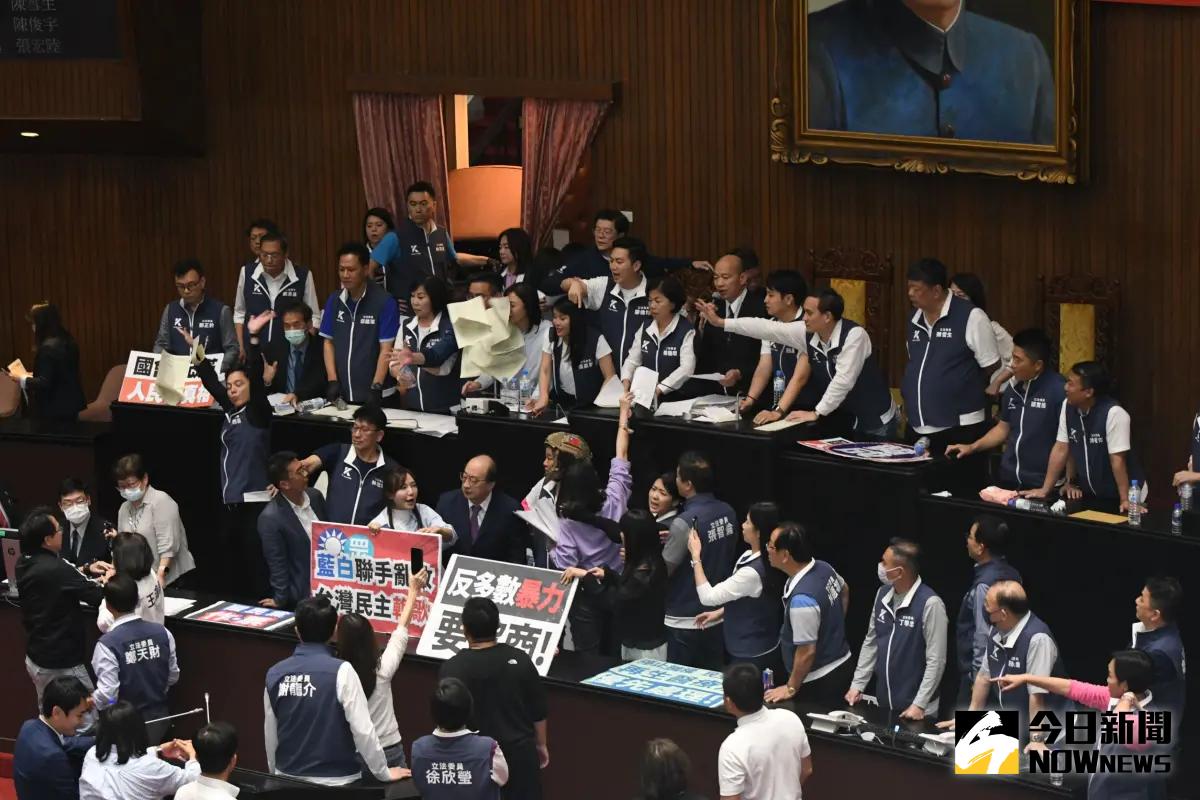 ▲賴清德上任前夕，立法院爆發嚴重衝突。（圖／林調遜攝）