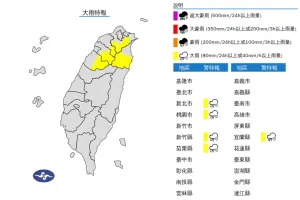 ▲鋒面接近、對流雲系發展旺盛，氣象署發布「大雨特報」。（圖／中央氣象署提供）