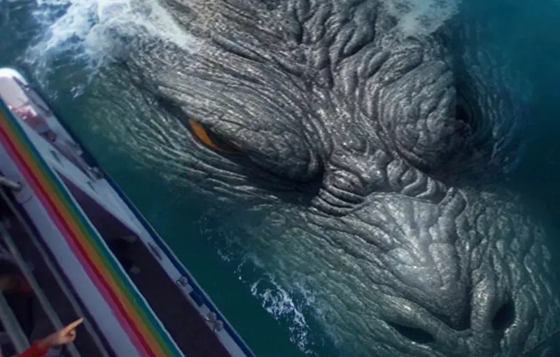 ▲在Google maps上查詢龜山島相關資訊，海底竟出現龐大身影，仔細一看才發現是怪獸之王「哥吉拉」。（圖／「Giaplay3D」授權使用）