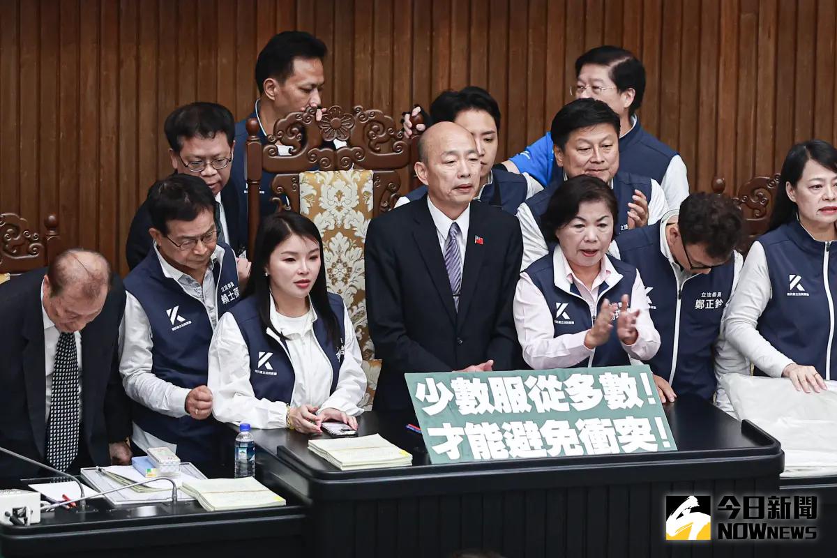 ▲立法院長韓國瑜遭嗆「要負最大責任」，當下表情曝光。（圖／記者葉政勳攝 , 2024.05.21）