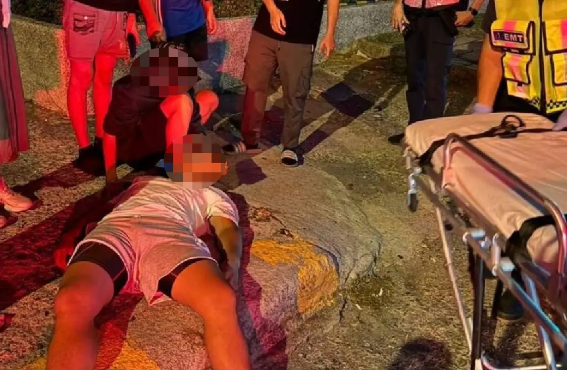 ▲24日凌晨，屏東墾丁某飯店有5名畢旅學生不適，突然出現嘔吐、昏迷等症狀，醫院判定為應為「過度換氣」症狀。（圖／翻攝畫面）