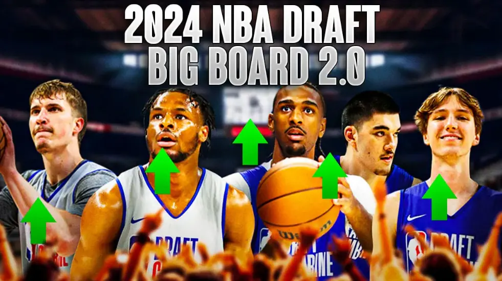 ▲今年的NBA選秀會將在6月27日和28日舉辦，其中「詹皇之子」Bronny James(左2)與華裔中鋒周志豪(左4)都將參加本屆選秀，他們是否獲選、以及順位如何都備受關注。（圖／取自社媒X）