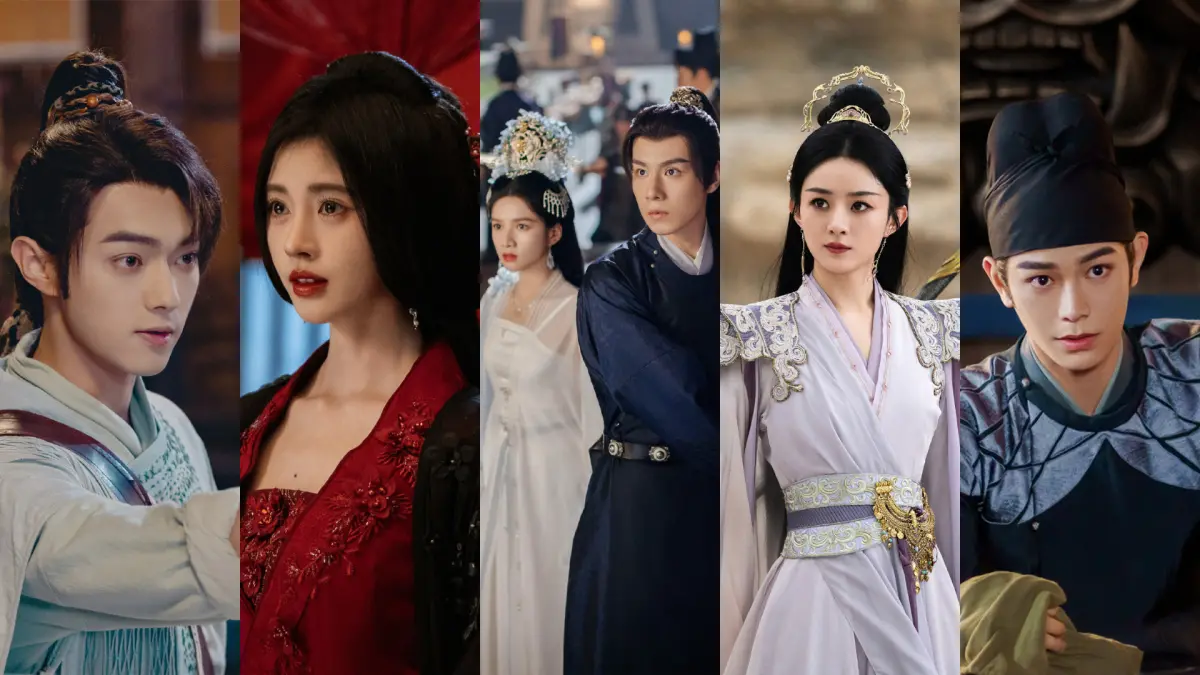 ▲2024年古裝劇片單出爐，許凱（左起）、虞書欣、張婧儀、胡一天、趙麗穎、丁禹兮等眾星大咖雲集的古裝劇推薦一次看。（圖／翻攝自微博）