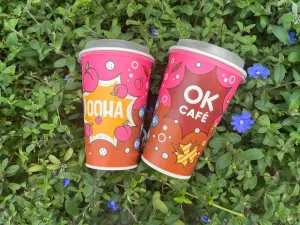 ▲「OOHA 水蜜桃烏龍氣泡咖啡」，以OKCAFE秘魯莊園級美式為基底，搭配OOHA經典的水蜜桃烏龍氣泡飲。（圖／OK提供）
