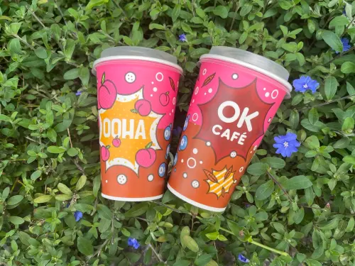 ▲「OOHA 水蜜桃烏龍氣泡咖啡」，以OKCAFE秘魯莊園級美式為基底，搭配OOHA經典的水蜜桃烏龍氣泡飲。（圖／OK提供）