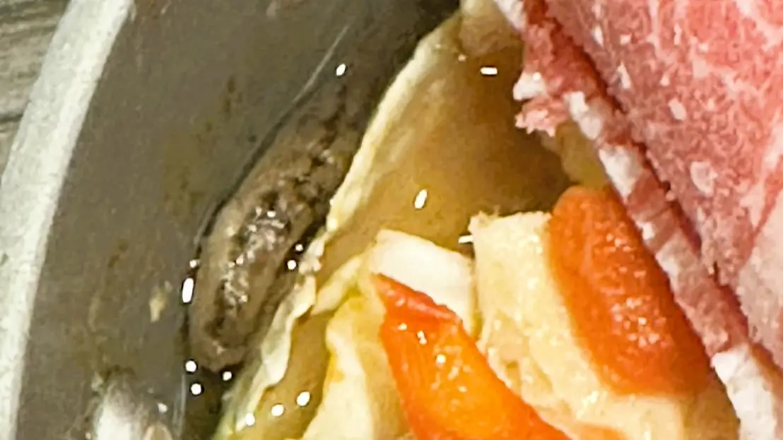 ▲外食又見活蛞蝓食安問題，民眾到新北市新莊火鍋店用餐，在鍋內驚見活跳跳的蛞蝓，點火加熱時還能感覺到蛞蝓扭動。（圖／翻攝自爆料公社二社）