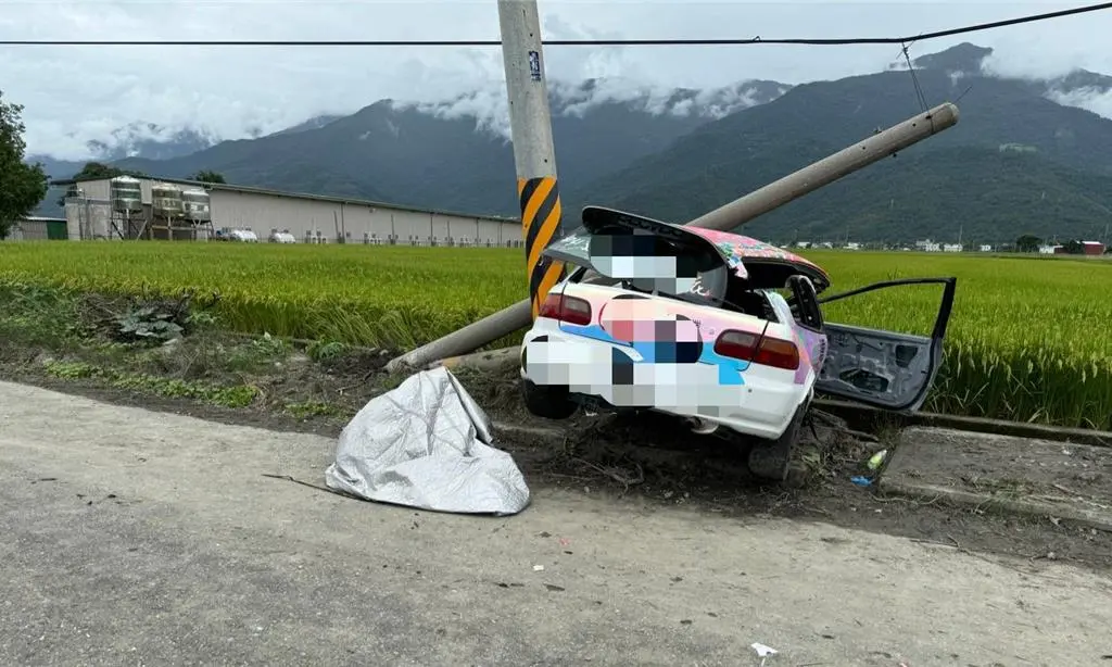 ▲一名林姓參賽選手失控撞上電杆，送醫搶救宣告不治。（圖／翻攝照片）