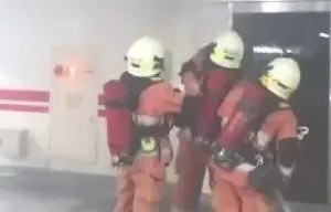 新竹晴空匯火警2勇消殉職!疑管道間電纜起火 地下室滅火畫面曝
