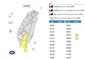 ▲中央氣象署發布「大雨特報」，提醒民眾，今（27）日午後，對流雲系發展旺盛，各地易有短延時強降雨。（圖／翻攝中央氣象署官網）