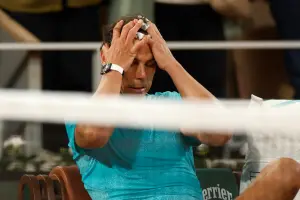 ▲「蠻牛」Rafael Nadal(納達爾)遭到橫掃，法網首輪就敗。（圖／美聯社／達志影像）