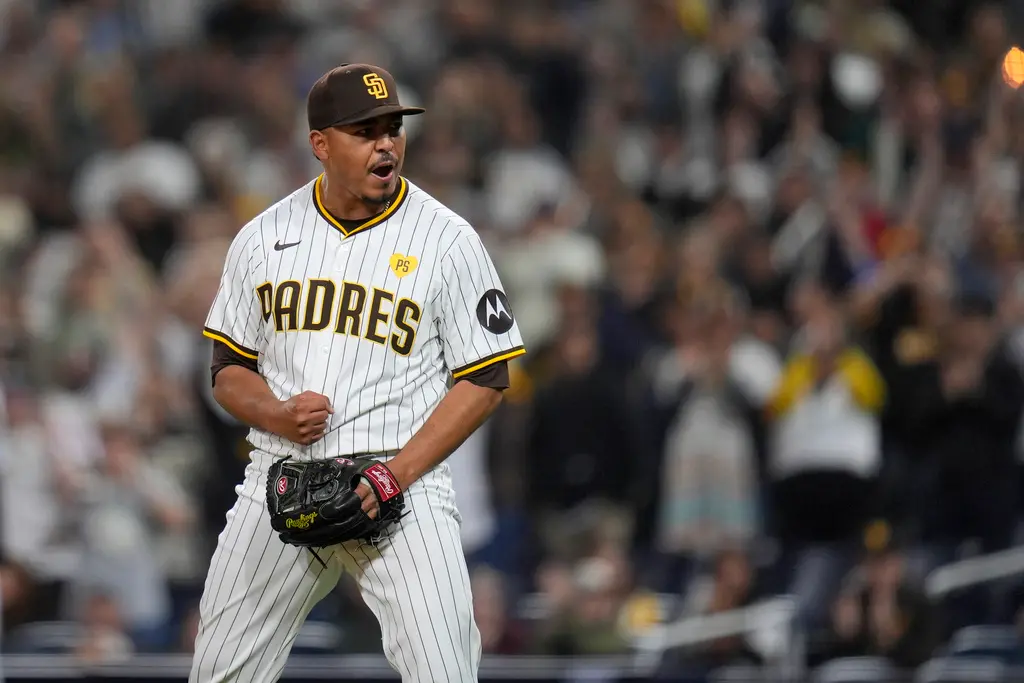 ▲聖地牙哥教士後援投手Jeremiah Estrada，在3場比賽後援登板，連續飆出13次三振，寫下大聯盟自1961年以來的最多紀錄。（圖／美聯社／達志影像）