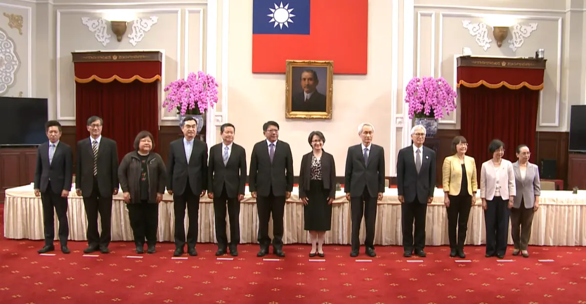 ▲第14屆考試院長正副院長及7名委員名單出爐。（圖／總統府YT）