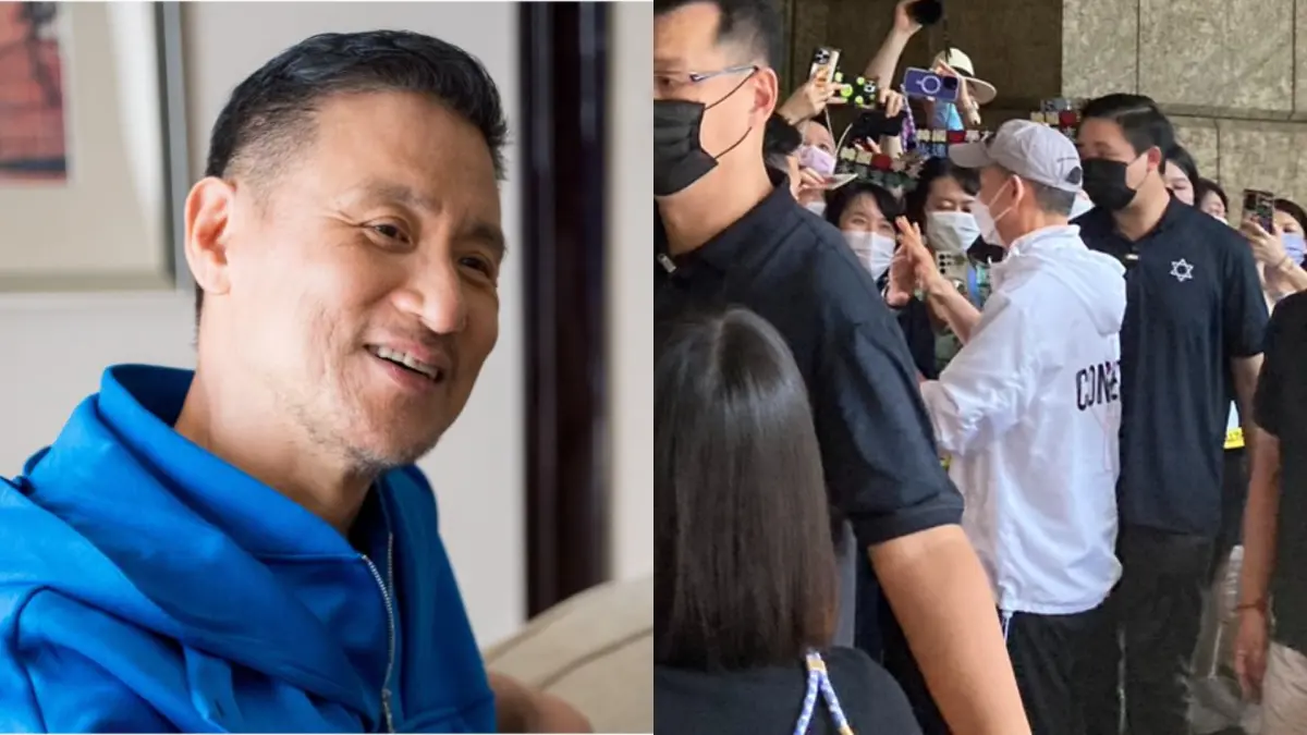 ▲張學友現身下榻酒店，幫歌迷簽名還揮手、擊拳，親和力十足。（圖／環球音樂提供、記者詹凌瑀拍攝）