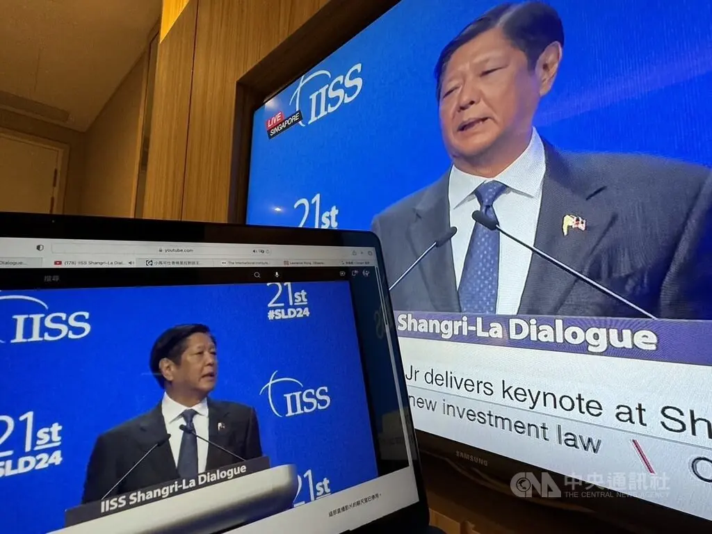 ▲第21屆香格里拉對話論壇31日到6月2日在新加坡舉行，主題演說邀請菲律賓總統小馬可仕擔任講者。（圖／中央社記者吳昇鴻新加坡攝 113年5月31日）