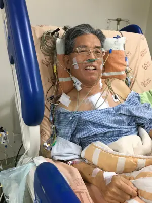 人間微光/陳鴻 ▲陳鴻過去身體不好,心臟也開過刀,藉由跑步重拾健康。圖為動完心臟手術之後的恢復情況。(圖/陳鴻提供)