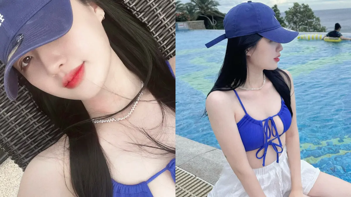 ▲一粒姊姊Joy趁捕手男友宋嘉翔就寢，再度分享比基尼照。（圖／9y9j IG）