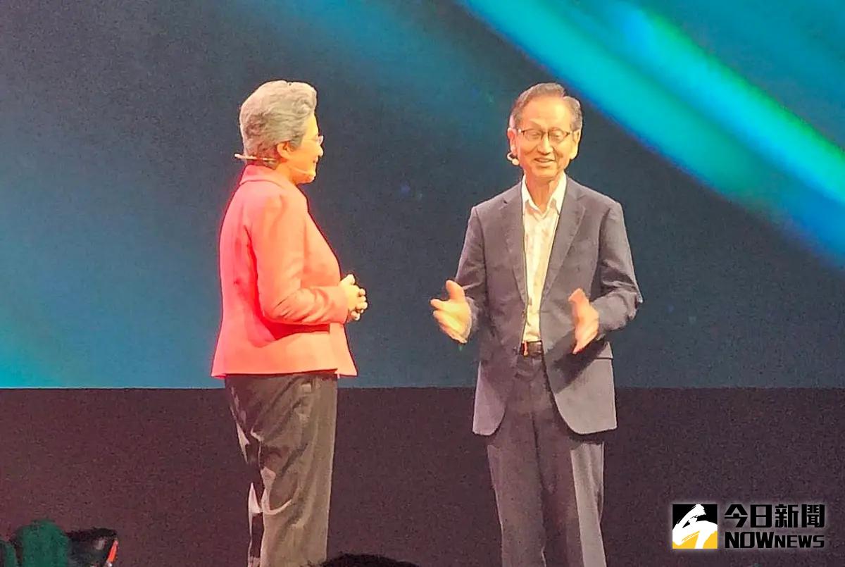 ▲超微執行長蘇姿丰今（3）日打頭陣在「台北國際電腦展COMPUTEX 2024」發表演說，會中與多名國際大咖同台，包括華碩董事長施崇棠也現身。（圖／記者許家禎攝，2024.6.3）