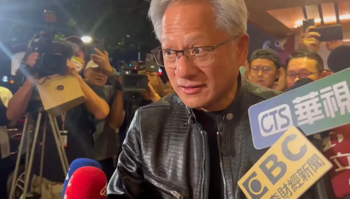 ▲談及有許多學生粉絲未來想去輝達工作，執行長黃仁勳笑回「That's great!」（圖／記者鄭妤安攝）