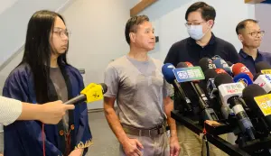 中捷英雄表揚/如果是欣梅爾的話…長髮哥引動漫名句盼為宅宅平反 ▲長髮哥許瑞顯穿著《魔物獵人》聯名款出席中捷英雄表揚大會。(圖/記者顏幸如攝,2024.06.04)