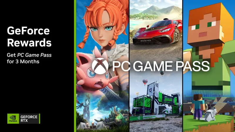 ▲ NVIDIA 與 Xbox 合作，為 GeForce 玩家提供3 個月的免費 PC Game Pass 存取權，現實1個月內領取。（圖／NVIDIA提供）
