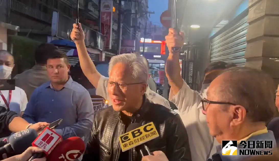 ▲執行長黃仁勳宣布5年內要在台灣設第2間AI超級電腦中心，吸引台北、新北等9縣市爭取。（圖／記者鄭妤安攝，2024.06.05）