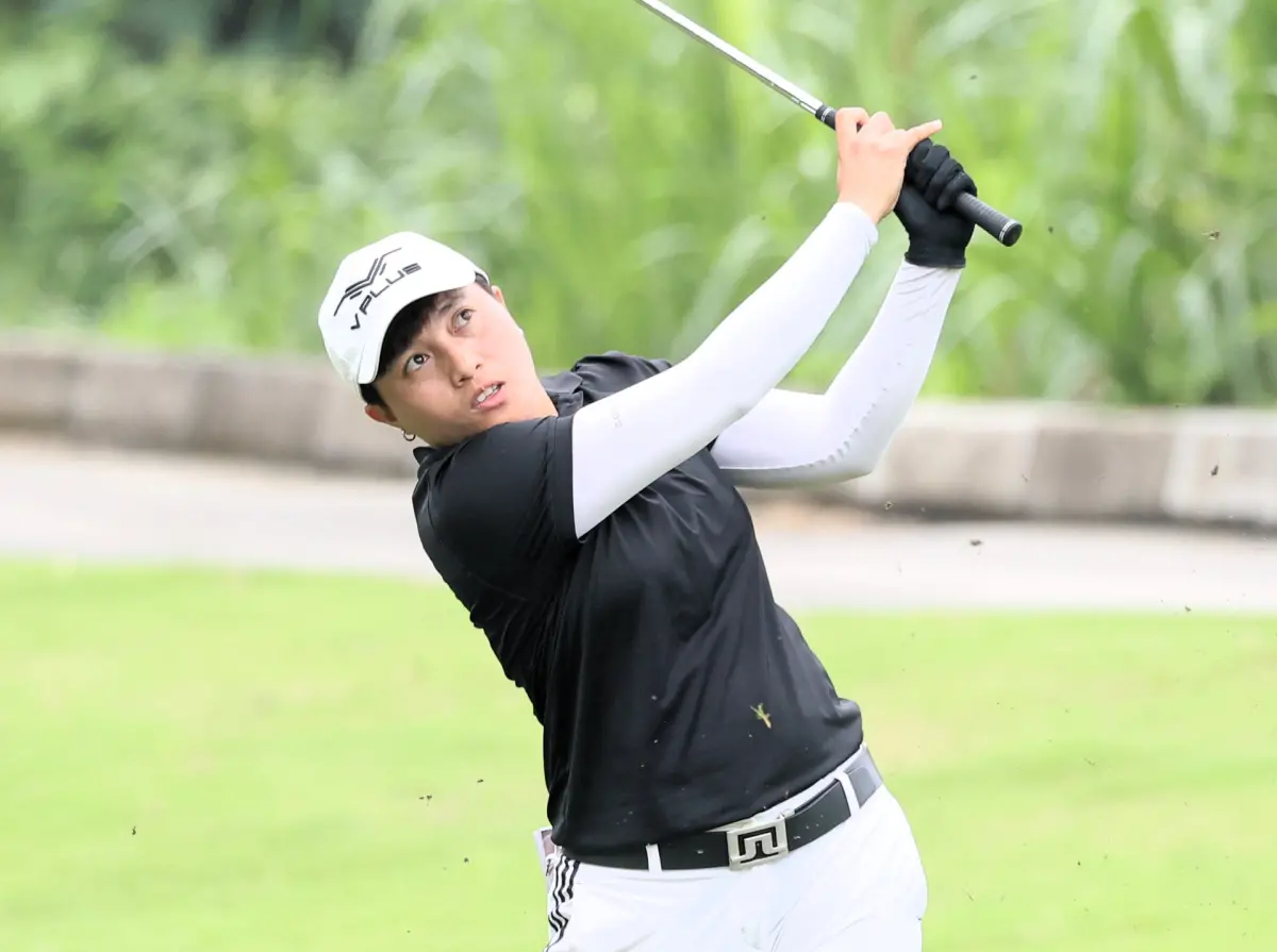 ▲李欣第一回合打出68桿(-4)，暫並列領先。(TLPGA提供)