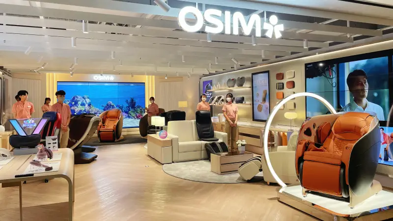 ▲OSIM於義享時尚廣場打造最新概念店型「OSIM Well-Being World」養身科技概念館。（圖／記者陳美嘉攝，2024.06.05）