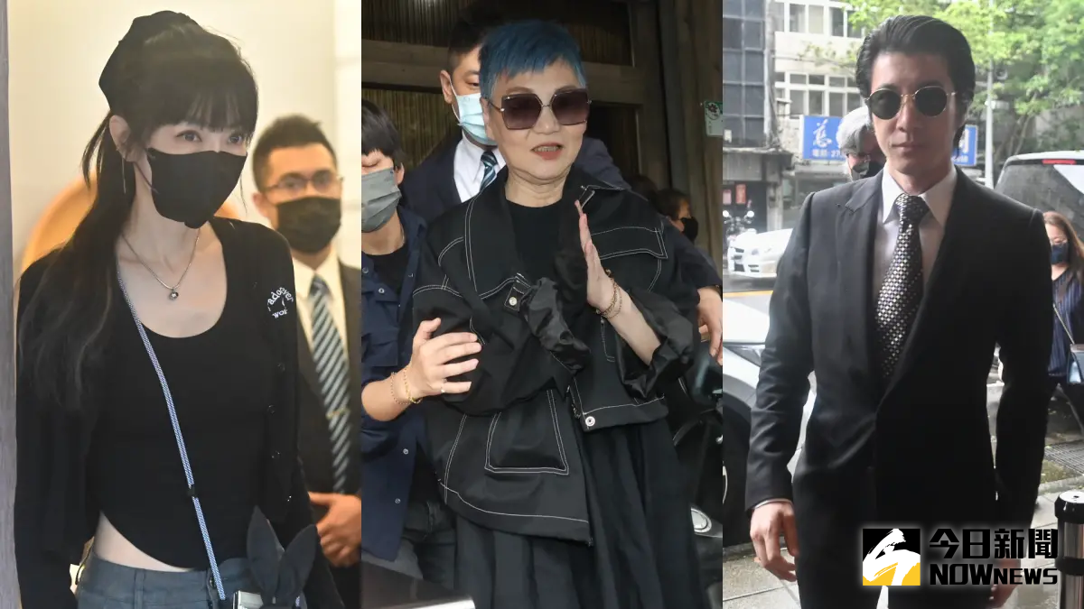 ▲邱瓈寬母親的追思會於今日早上舉行，謝金燕（左圖）、王力宏（右圖）前來致哀，張小燕（中）也罕見公開露臉，回應目前健康狀況：「還好。」（圖／NOWnews攝影中心）