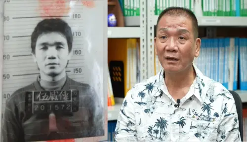 伍戚傳入獄時26歲(左圖/羅士翔提供),再出獄已是67歲的老年人。(右圖/記者陳昱弼攝) ▲伍戚傳入獄時26歲(左圖/羅士翔提供),再出獄已是67歲的老年人。(右圖/記者陳昱弼攝)