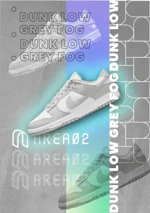 ▲DUNK LOW GREY FOG，相較於全白的款式它運用部分灰色塊點綴，單純中又增添一點色彩