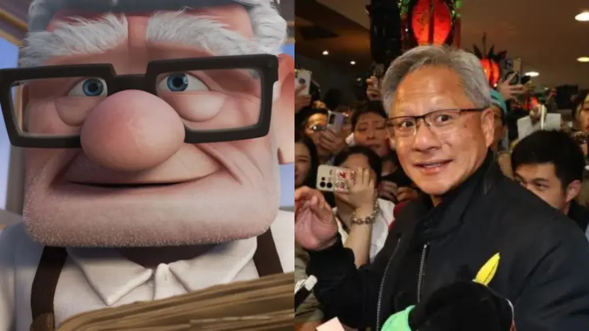 ▲近日不少人發現黃仁勳撞臉動畫《天外奇蹟》中的卡爾爺爺。（圖／資料照片）