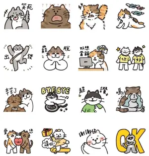 ▲LINE免費貼圖「LINE禮物 × 到處都是貓」。(圖/取自LINE) ▲LINE免費貼圖「LINE禮物 × 到處都是貓」。(圖/取自LINE)