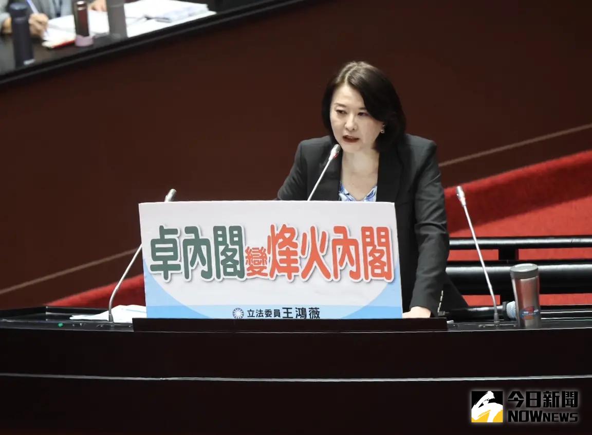 ▲王鴻薇關心「百億CEO」轉戰經長郭智輝是否習慣官場文化，更稱「本來覺得你很快就陣亡」。（圖／記者陳明中攝，2024.06.11）