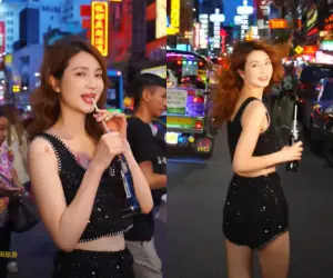 53歲的洪欣仍保有少女般體態。(圖/翻攝自抖音) ▲53歲的洪欣仍保有少女般體態。(圖/翻攝自抖音)