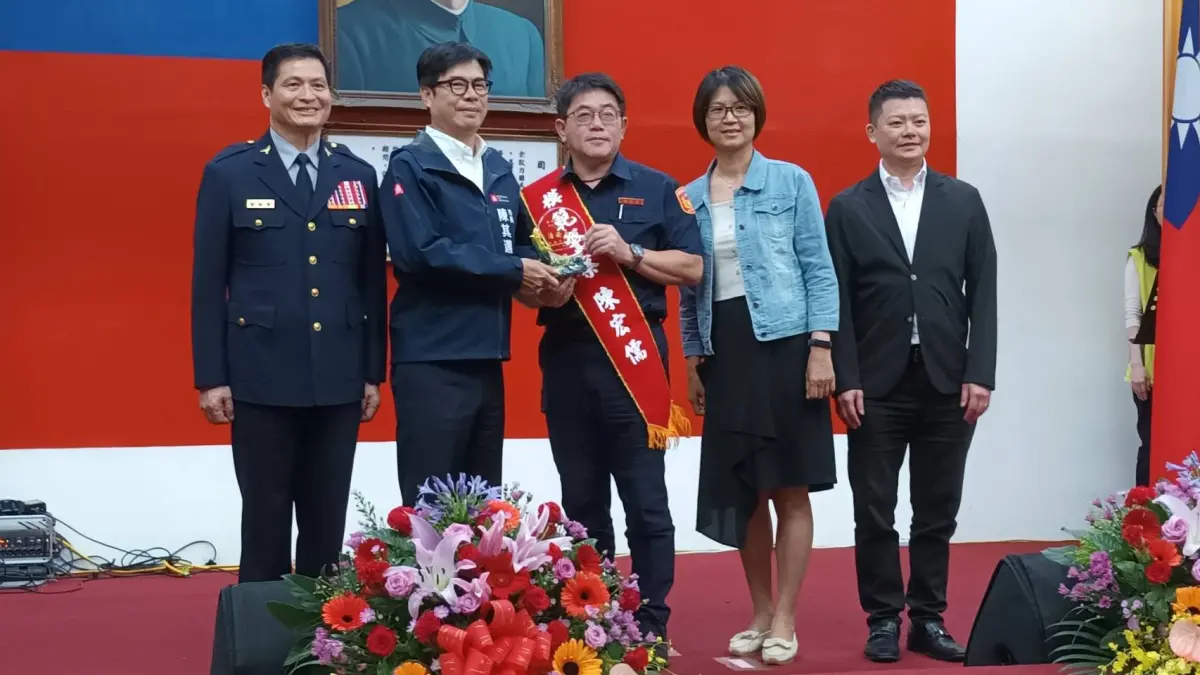 ▲今天的警察節慶祝大會」暨「警察節捐血」活動，市長陳其邁及副議長曾俊傑親臨參與活動典禮。(圖／記者郭凱杰攝,2024.06.13)