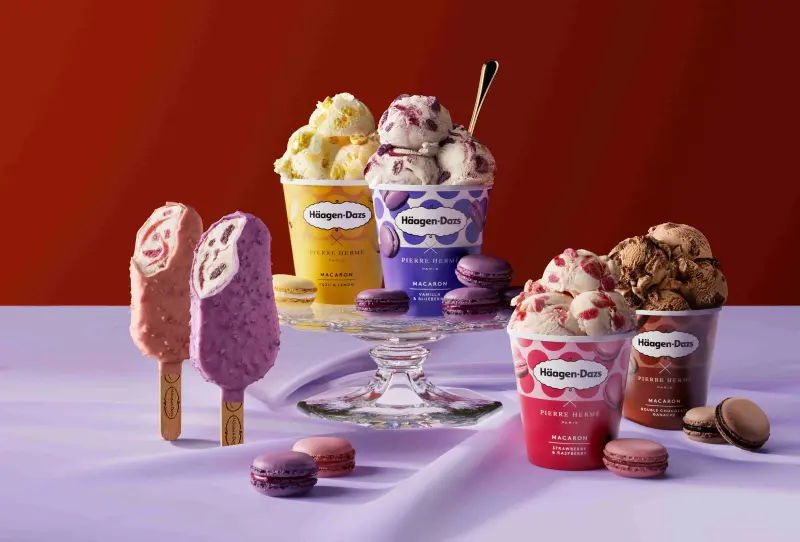 ▲Häagen-Dazs以「極緻經典,法式驚豔」體現法式浪漫,推出全新馬卡龍冰淇淋口味,還有熱銷馬卡龍脆皮雪糕。(圖/Häagen-Dazs提供)