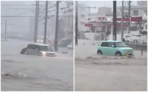 旅日注意！沖繩今早降「破紀錄暴雨」民眾涉水推車　警戒災情
