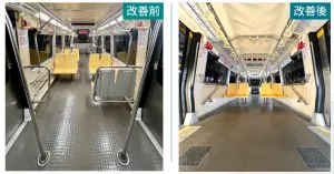 ▲北捷文湖線列車空間優化,內部動線將更順暢,有助加快紓解尖峰時段人潮。(圖/臺北大眾捷運股份有限公司) ▲北捷文湖線列車空間優化,內部動線將更順暢,有助加快紓解尖峰時段人潮。(圖/臺北大眾捷運股份有限公司)