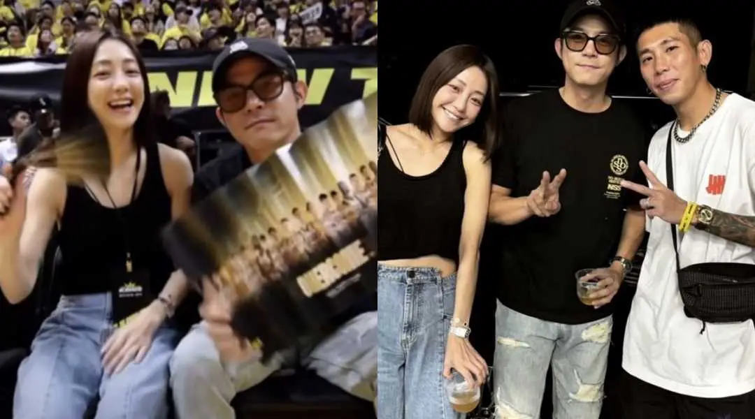 ▲王柏傑女友謝欣穎的IG上曝光兩人昨晚一起看球的照片，雙方手上都各自拿著一杯啤酒。（圖／翻攝IG）