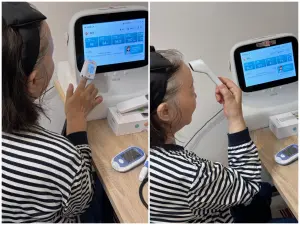 徐小姐媽媽有輕微糖尿病與血脂偏高,原本抗拒使用量測裝置,現在也輕鬆使用健康小站HealthHub,做居家健康照護。 ▲徐小姐媽媽有輕微糖尿病與血脂偏高,原本抗拒使用量測裝置,現在也輕鬆使用健康小站HealthHub,做居家健康照護。(圖/華碩ASUS提供)