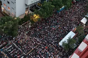 主辦單位宣布,現在人數突破五千人到場。(圖/記者葉政勳攝,2024.06.21) ▲主辦單位宣布,現在人數突破五千人到場。(圖/記者葉政勳攝,2024.06.21)