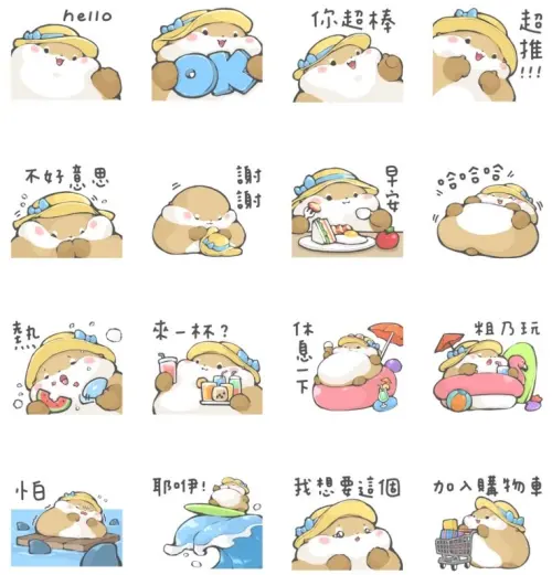 ▲LINE免費貼圖「LINE購物 夯話題 × 肥嫩水獺」。(圖/取自LINE) ▲LINE免費貼圖「LINE購物 夯話題 × 肥嫩水獺」。(圖/取自LINE)