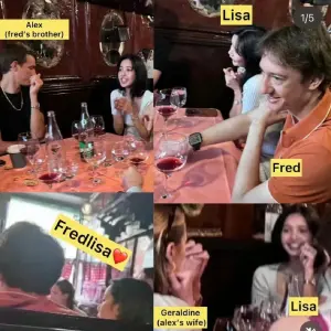 ▲Lisa和弗雷德里克阿爾諾一起現身巴黎某餐廳，餐桌上除了Lisa，剩下都是男方的家人。（圖／哎一股清流 微博）