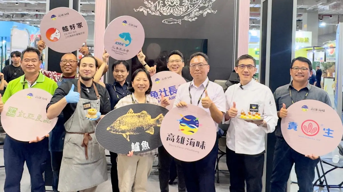 ▲高雄海味業者組團至台北食品展參展。（圖／記者陳美嘉翻攝）