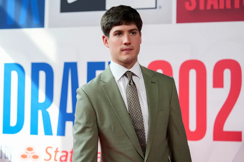 ▲休士頓火箭在首輪第三順位選中來自肯塔基大學的後衛Reed Sheppard。（圖／美聯社／達志影像）