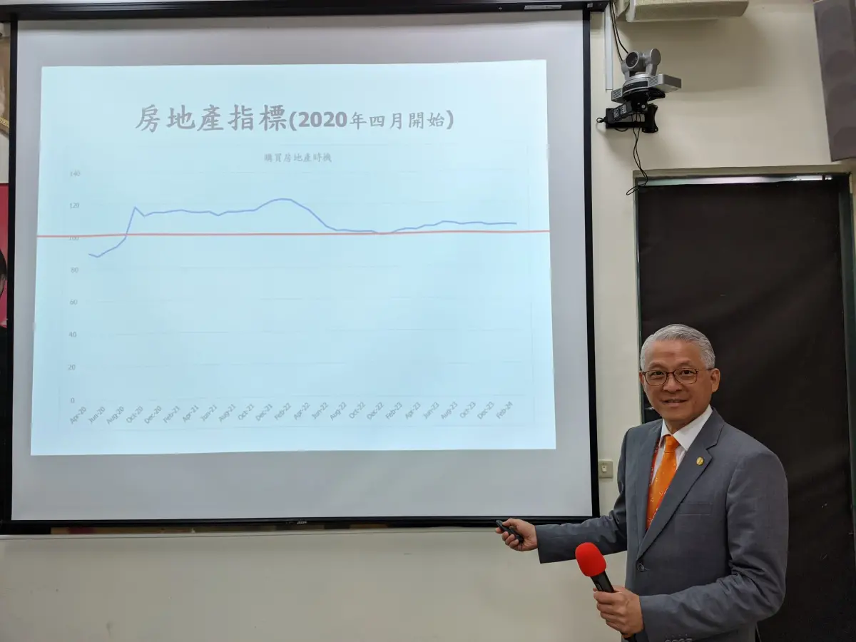 ▲6月消費者購屋信心創新高，新青安熱度能否延續到下半年？台灣房屋集團首席副總裁周鶴鳴示警，提醒要從政策面關注「3顆變化球」。（圖／台灣房屋提供）