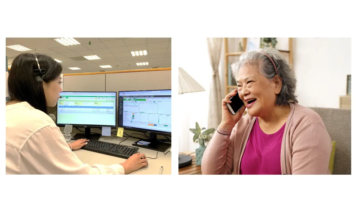 ▲落實公平待客，國泰產險推出「高齡優先接聽」服務，資深客服放慢語速、使用對方習慣語言，傾聽長輩需求。（圖／國泰產險提供）